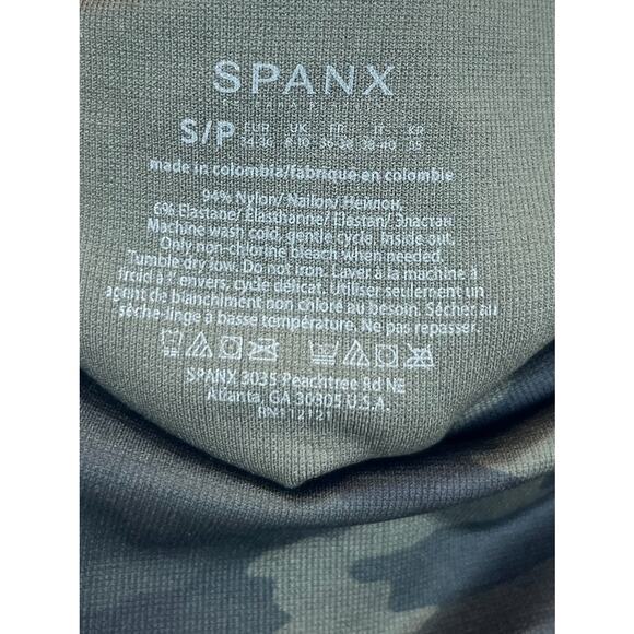 SPANX  Sz S Look At Me Now Leggings Stretch Pull On Camo Camouflage Green - Picture 2 of 6